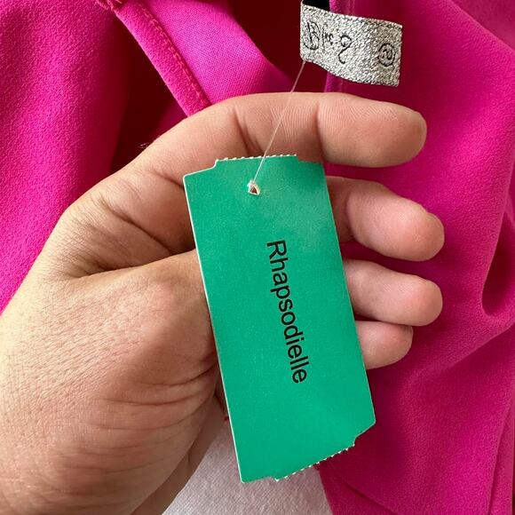 Womens Dress Size Small Pink BodyCon Ruffles Retro 80s Vibes Fun Bold Party - Picture 7 of 8